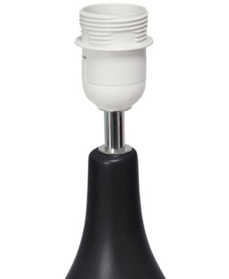 Essentix 18.11" Traditional Standard Ceramic Dewdrop Table Desk Lamp with Matching Fabric Shade 