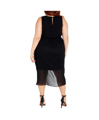 Plus Size Tie V-neck Dress