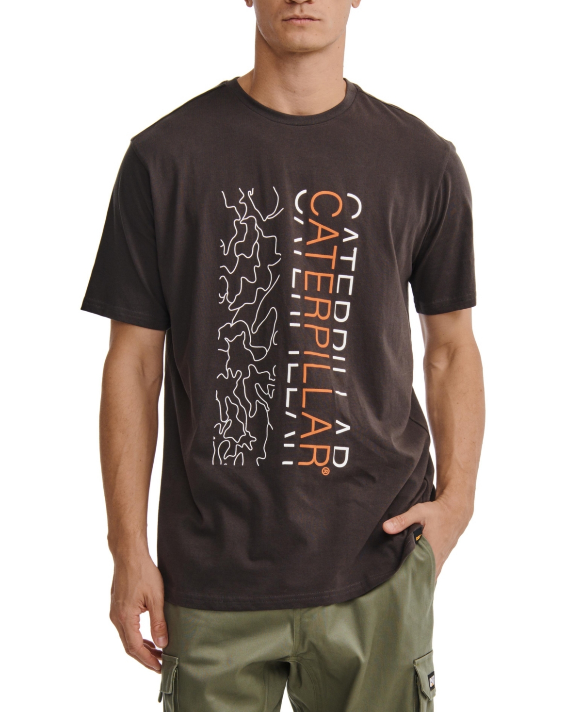 Shop Caterpillar Men's Urban Camo Graphic T-shirt In Washed Black