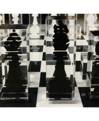 Lucite 17-Inch Lucite Chess Set