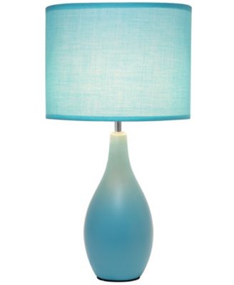 Essentix 18.11" Traditional Standard Ceramic Dewdrop Table Desk Lamp with Matching Fabric Shade 