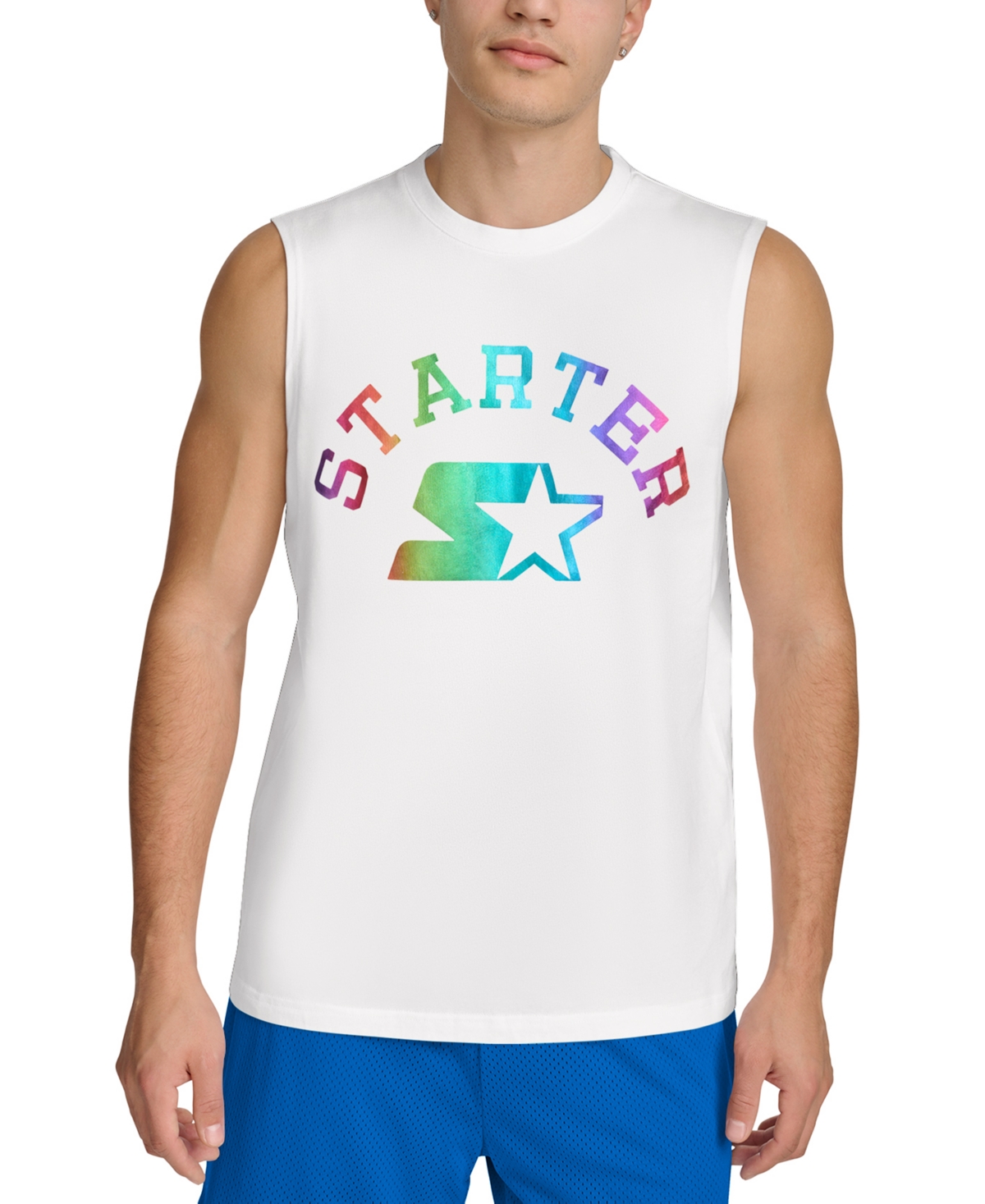 Men's Regular-Fit Logo Graphic Sleeveless T-Shirt - Royal