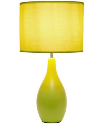 Essentix 18.11" Traditional Standard Ceramic Dewdrop Table Desk Lamp with Matching Fabric Shade 