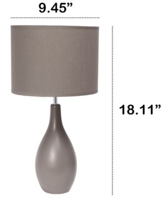Essentix 18.11" Traditional Standard Ceramic Dewdrop Table Desk Lamp with Matching Fabric Shade 