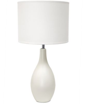 Essentix 18.11" Traditional Standard Ceramic Dewdrop Table Desk Lamp with Matching Fabric Shade 