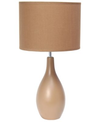 Essentix 18.11" Traditional Standard Ceramic Dewdrop Table Desk Lamp with Matching Fabric Shade 