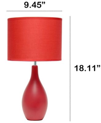 Essentix 18.11" Traditional Standard Ceramic Dewdrop Table Desk Lamp with Matching Fabric Shade 