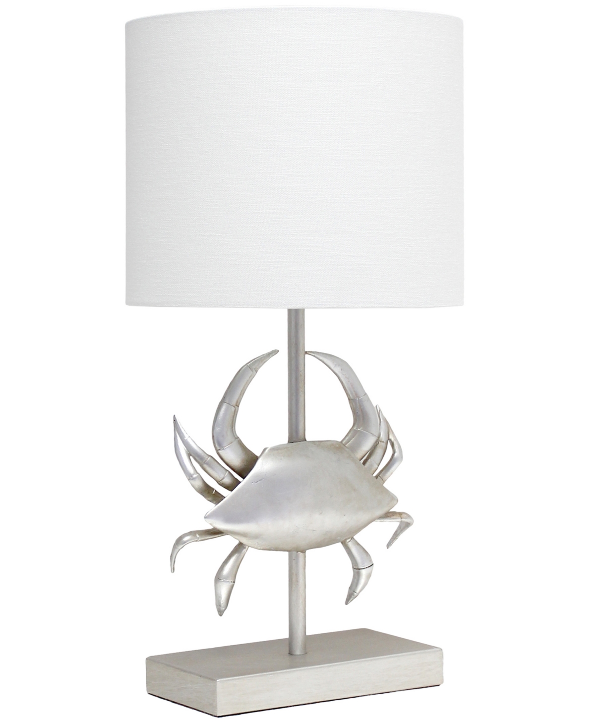 Shop Simple Designs Shoreside 18.25" Tall Coastal White And Polyresin Pinching Crab Shaped Bedside Table Desk Lamp