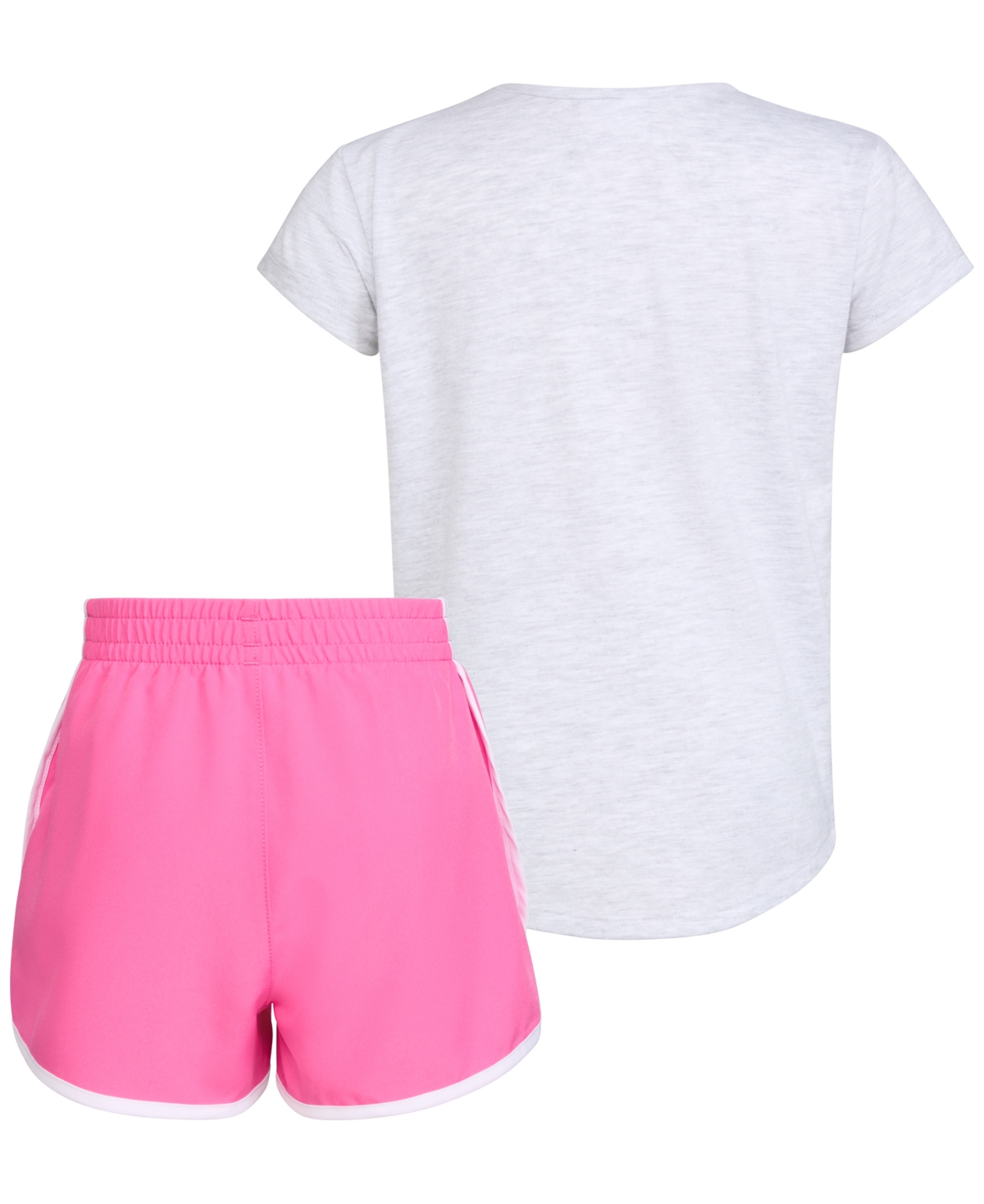 adidas Toddler & Little Girls Essential Heather T-Shirt & Woven Shorts, 2 Piece Set