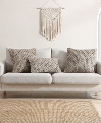 Jada Jute Decorative Pillows 2 Piece Set, 20" x 20"