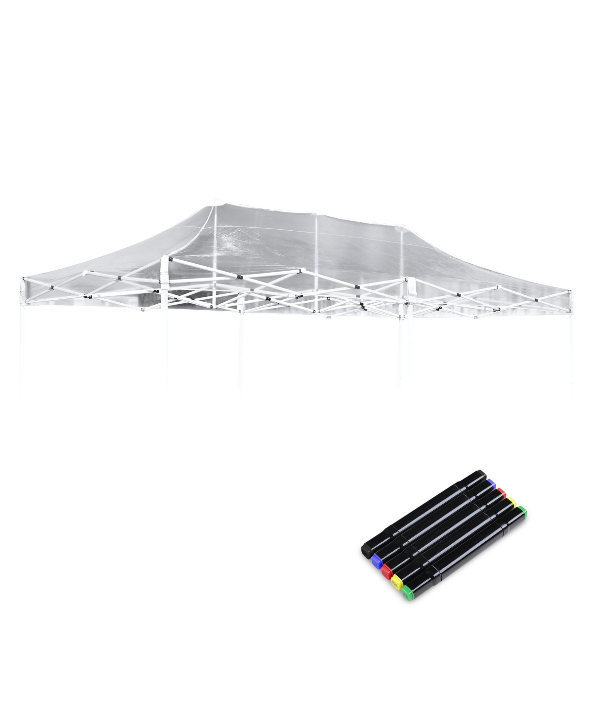 10x20Ft Pop Up Canopy Replacement Top Transparent Instant Tent Cover - White