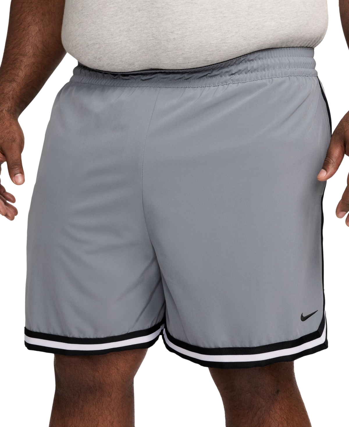 Shop Nike Men's Woven Basketball Shorts In Cool Grey,black,black