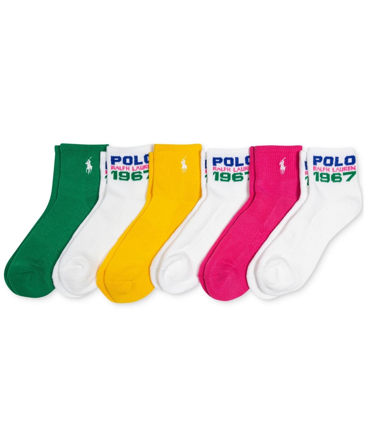 Shop Polo Ralph Lauren Women's 6-pk. Polo 1967 Quarter Socks In Asst