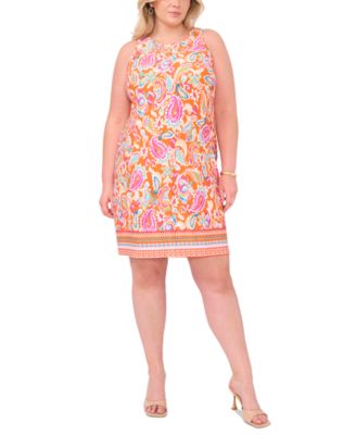 Print Keyhole Shift Dress