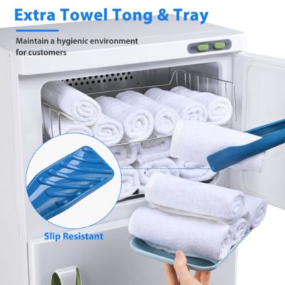 46L Hot UV Sterilizer Towel Warmer Cabinet Heated Nail Salon Spa Facial Dual 4 Rack