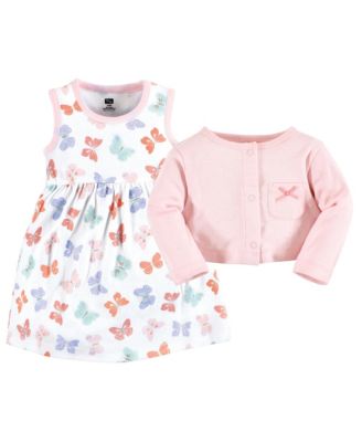 Baby Girls Hudson Cotton Dress and Cardigan Set