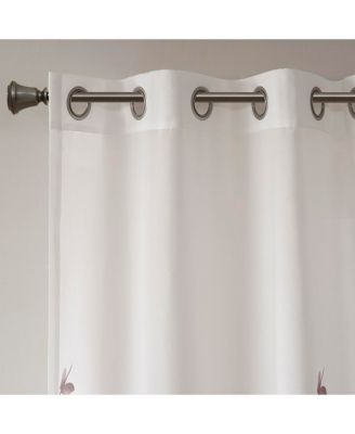 Cecily Burnout Printed Sheer Window Curtain, 95 inches long Single Sheer Curtain Panel, Width 50 curtains sheer for Bedroom and Living Room, Easy To Hang, Fits up to 1.25" Diameter Rod Mauve sheer curtains