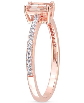 Morganite (5/8 ct. t.w.) & Diamond (1/0ct. t.w.)  Statement Ring in 10k Rose Gold