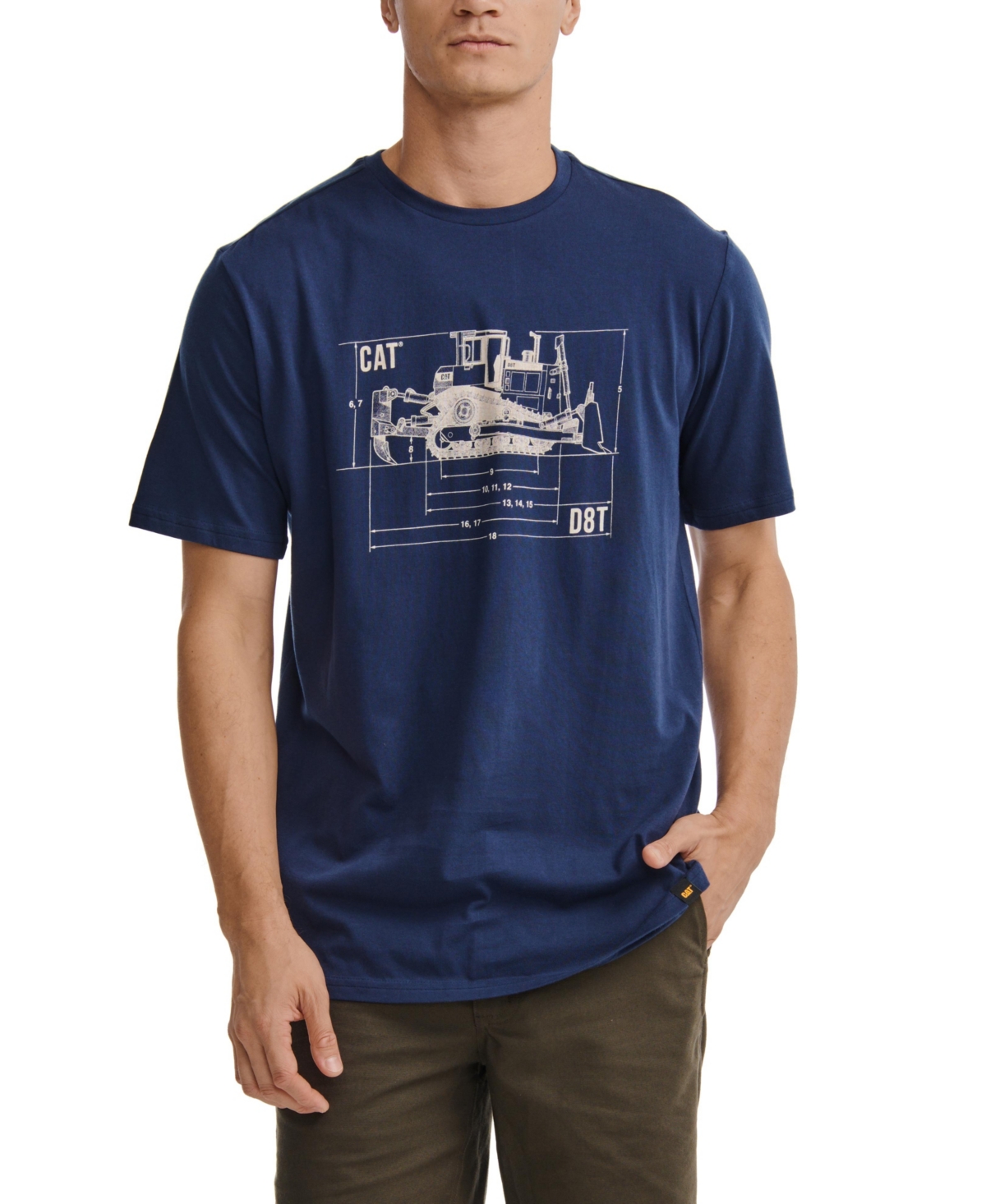 Shop Caterpillar Men's Print Graphic T-shirt In Detroit Blue