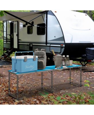 8' Folding Camping Table with Adjustable Legs, and