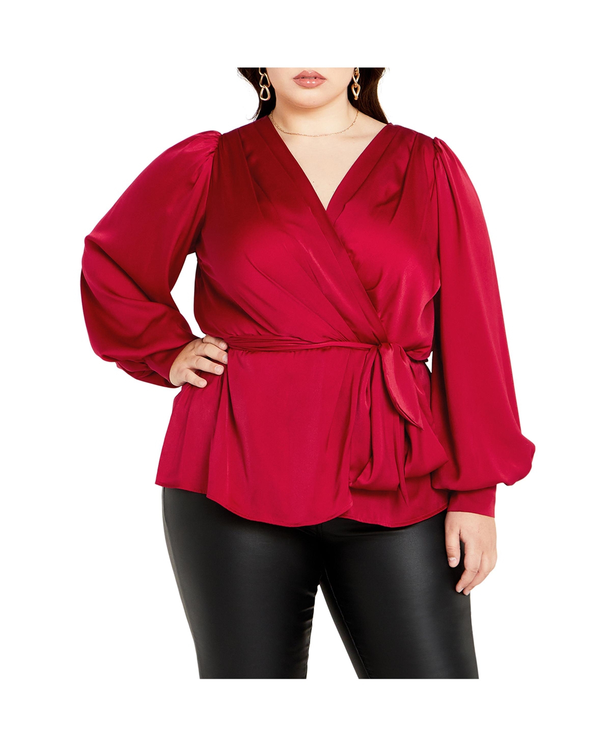 City Chic Plus Size V-neck Wrap Top