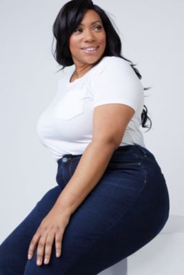 Plus Size Mid Rise Boyfriend Jeans