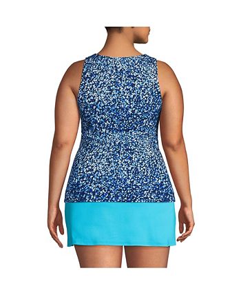 Lands' End Plus Size Mastectomy Chlorine Resistant High Neck UPF 50 ...