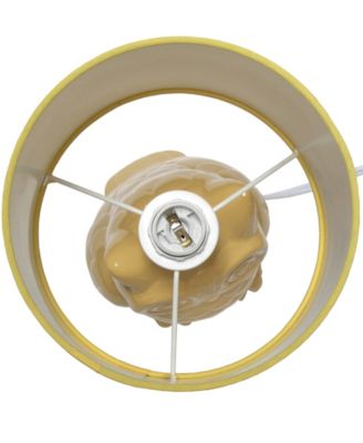 12.8" Tall Contemporary Ceramic Owl Bedside Table Desk Lamp with Matching Fabric Shade 