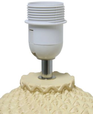 20.4" Tall Traditional Ceramic Purled Texture Bedside Table Desk Lamp with White Fabric Drum Shade