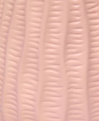 11.02" Traditional Mini Modern Ceramic Texture Pastel Accent Bedside Table Desk Lamp with Matching Fabric Shade 