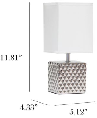 11.81" Tall Contemporary Petite Hammered Metallic Gold Square Bedside Table Desk Lamp with Rectangular Black Fabric Shade 
