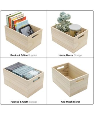 Natural Wood Bin 2 Pack