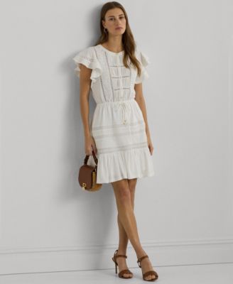 Ralph lauren lace fit and flare dress hotsell