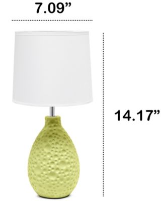 Essentix 14.17" Traditional Ceramic Textured Thumbprint Tear Drop Shaped Table Desk Lamp 