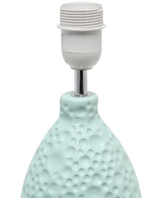 Essentix 14.17" Traditional Ceramic Textured Thumbprint Tear Drop Shaped Table Desk Lamp 