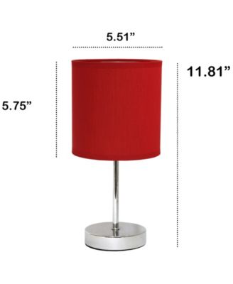 Nauru 11.81" Traditional Petite Metal Stick Bedside Table Desk Lamp in Chrome with Fabric Drum Shade