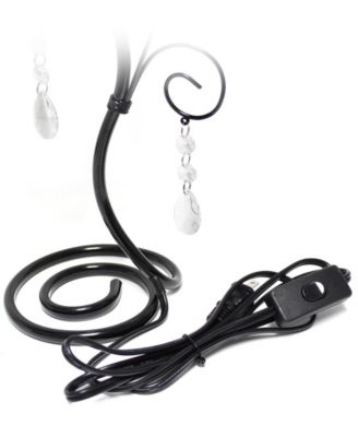 Priva 19" Contemporary Metal Winding Ivy Table Desk Lamp with Brown Fabric Shade 