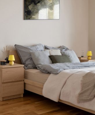 Nauru 8.66" Traditional Petite Ceramic Orb Bedside Table Desk Lamp Two Pack Set, Tapered Drum Fabric Shade 