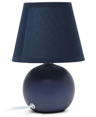Nauru 8.66" Traditional Petite Ceramic Orb Bedside Table Desk Lamp Two Pack Set, Tapered Drum Fabric Shade 
