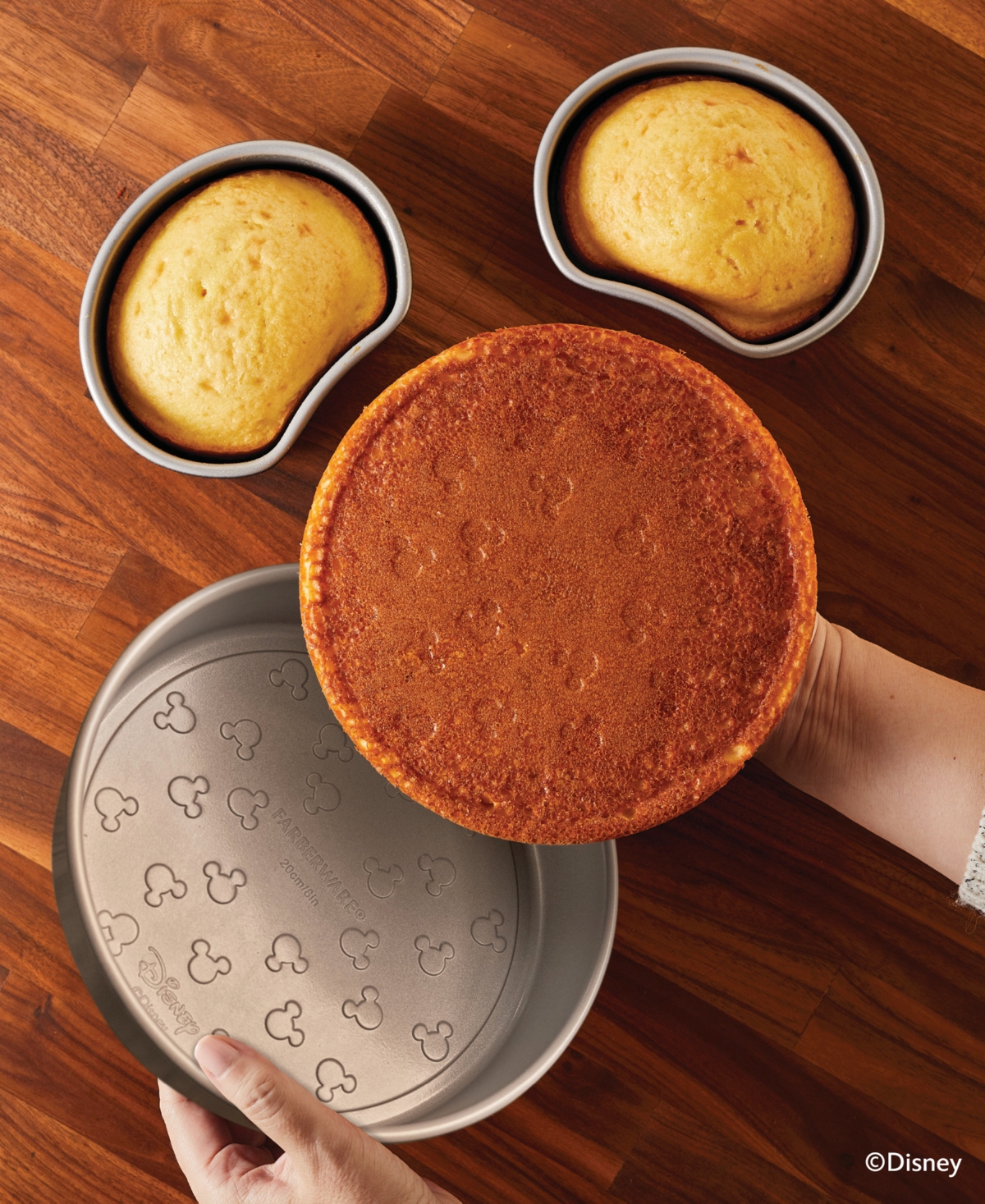 Shop Farberware Bake With Mickey Mouse Nonstick 3-pc. Cake Pan Set In Black