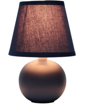 Nauru 8.66" Traditional Petite Ceramic Orb Bedside Table Desk Lamp with Tapered Drum Fabric Shade