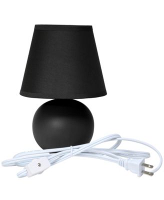 Nauru 8.66" Traditional Petite Ceramic Orb Bedside Table Desk Lamp with Tapered Drum Fabric Shade