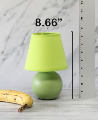 Nauru 8.66" Traditional Petite Ceramic Orb Bedside Table Desk Lamp with Tapered Drum Fabric Shade