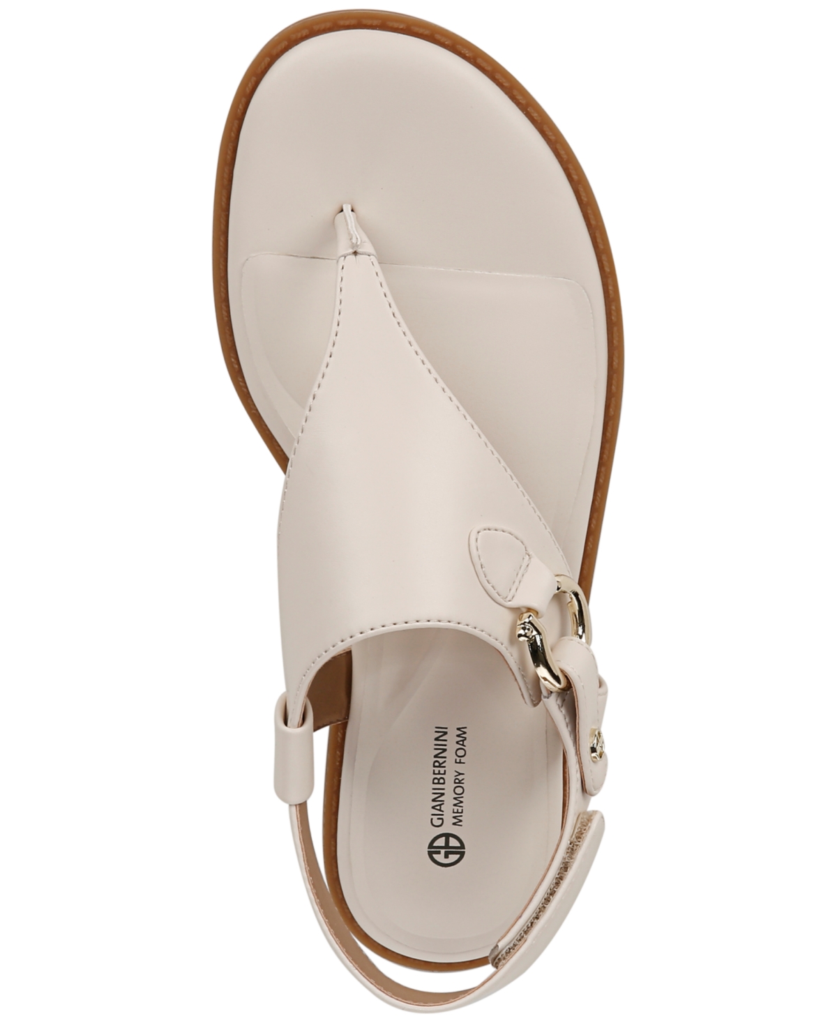 Shop Giani Bernini Women's Nennie Memory Foam Thong Flat Sandals, Created For Macy's In Saddle Brown
