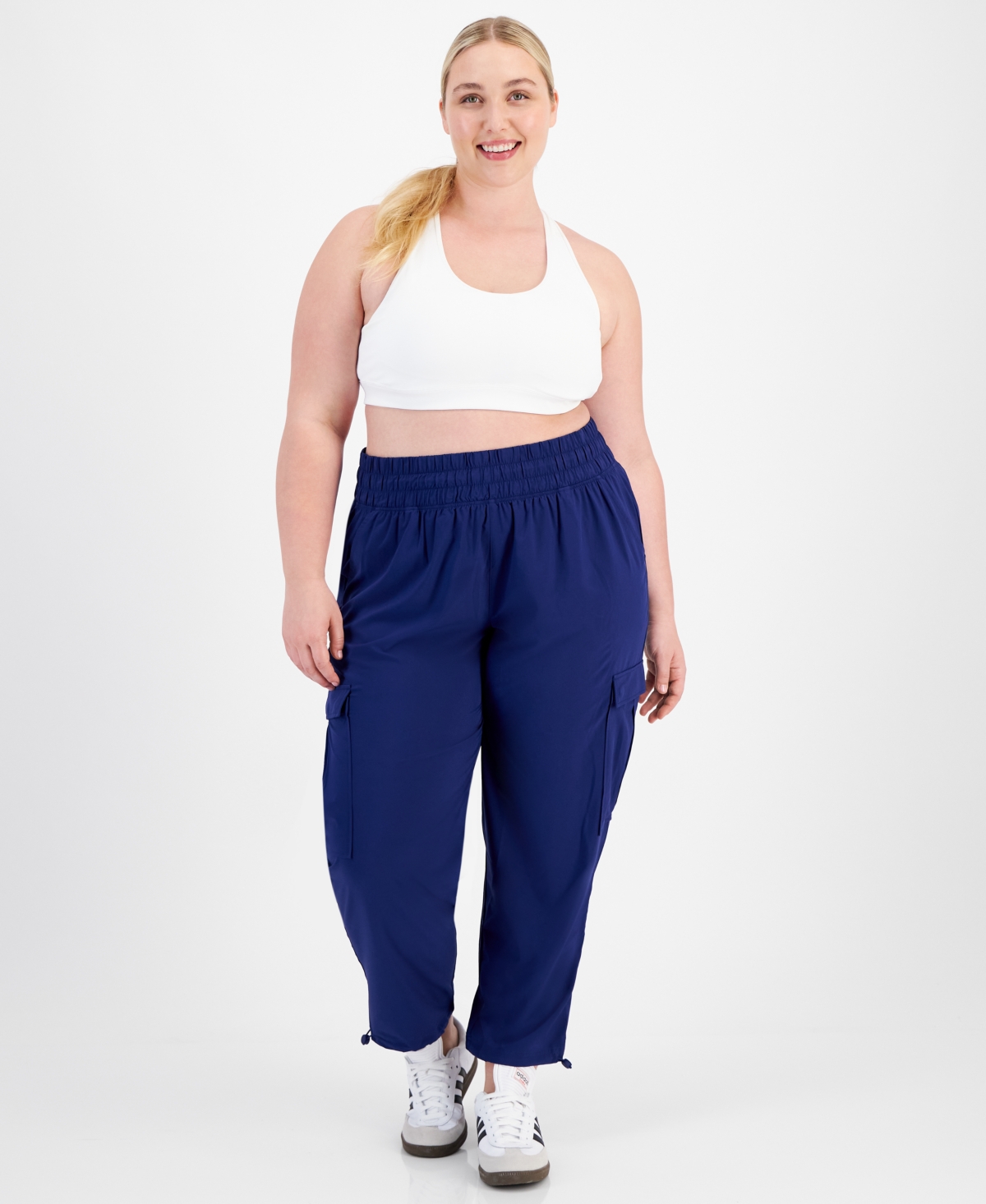 Women's Commuter Cargo Pants, Created for Macy's - Tartan Blue