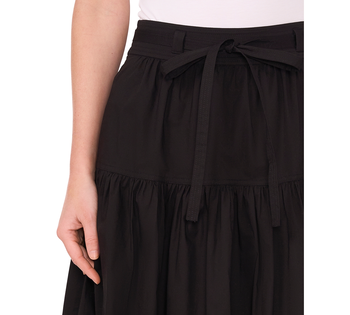 CeCe Women's Tie-Waist A-Line Midi Skirt