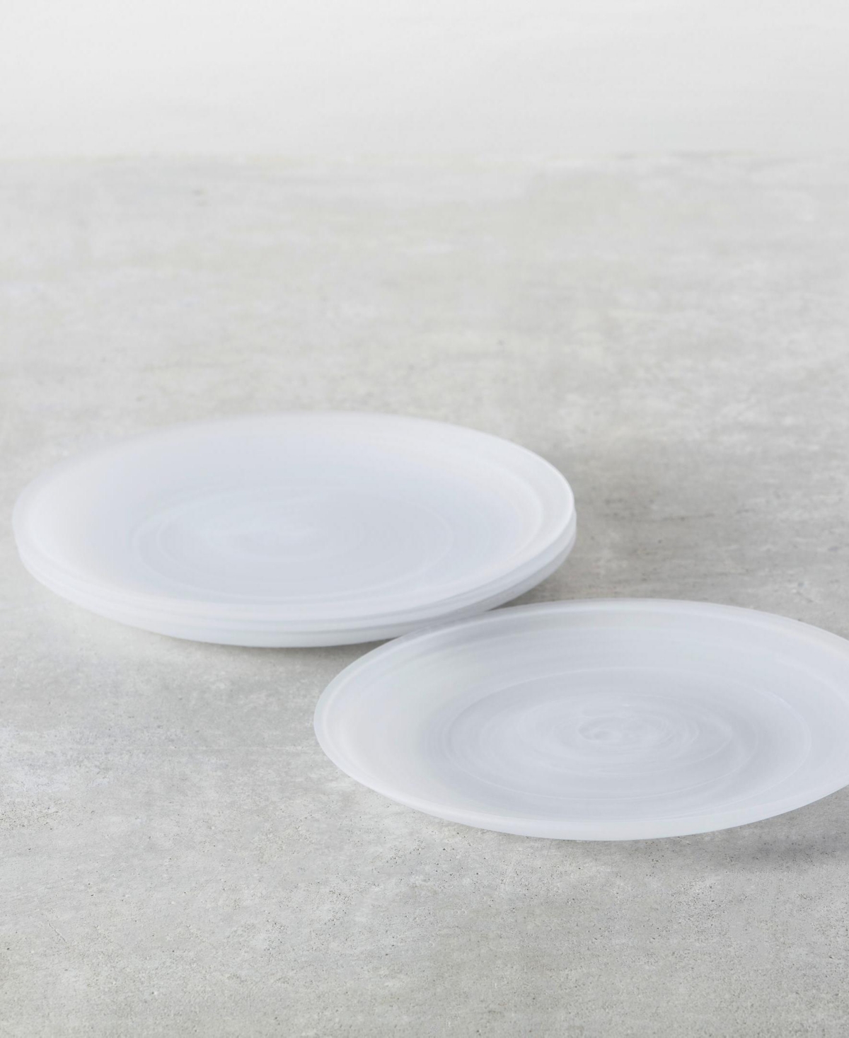 La Jolla Glass Dinner Plates, Set of 4 - White