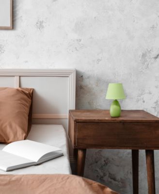 Nauru 9.45" Traditional Petite Ceramic Oblong Bedside Table Desk Lamp with Tapered Drum Fabric Shade 