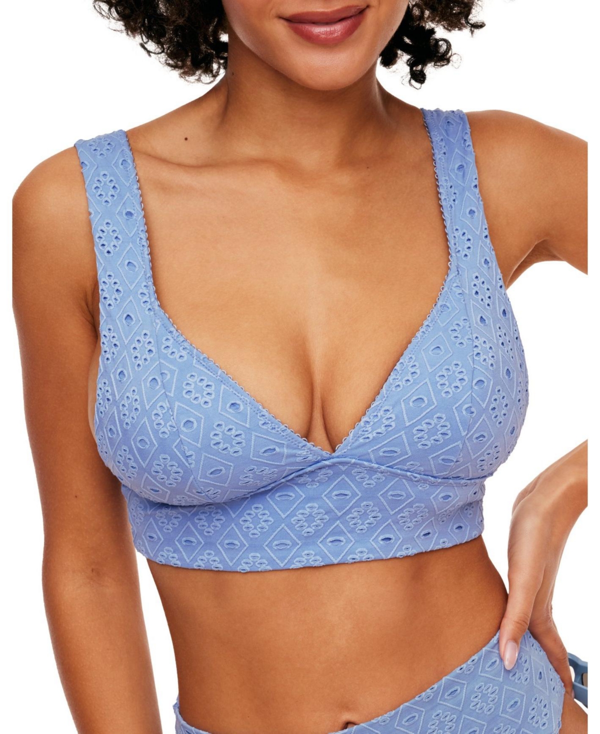 Adore Me Women's Madelaine Swimwear Swim Top - blue