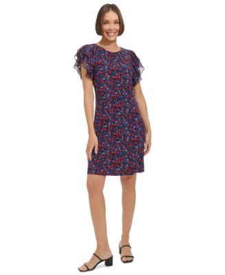 Tommy hilfiger blue floral shift selling dress